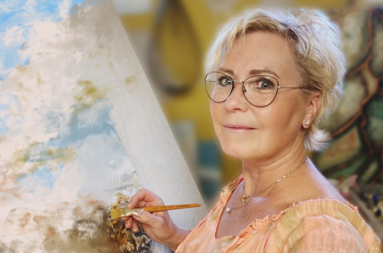 Ann Franzén målar tavla